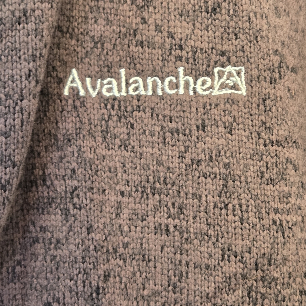 AVALANCHE Pullover‎ Jacket Mens 2XL Quarter Zip Thermal Brown Knit Fleece - Picture 5 of 15
